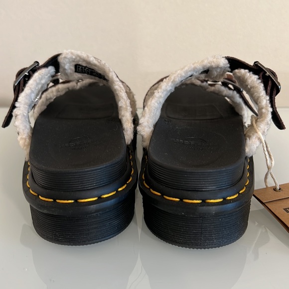 DR. MARTENS | Brown fur lined couture platform spring summer “Myles” sandal flat - Picture 9 of 16